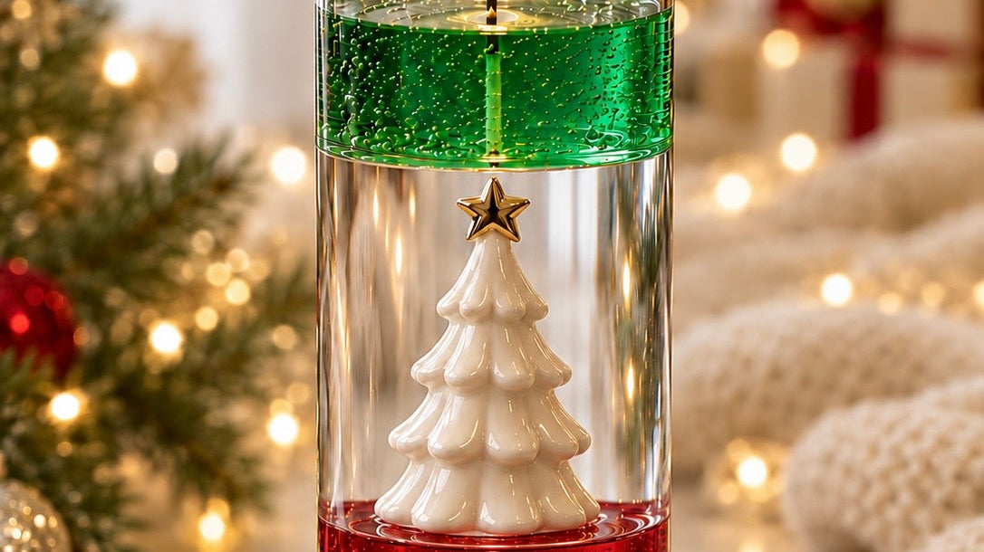 DIY Christmas Gel Wax Candle with a Water-Filled Centre