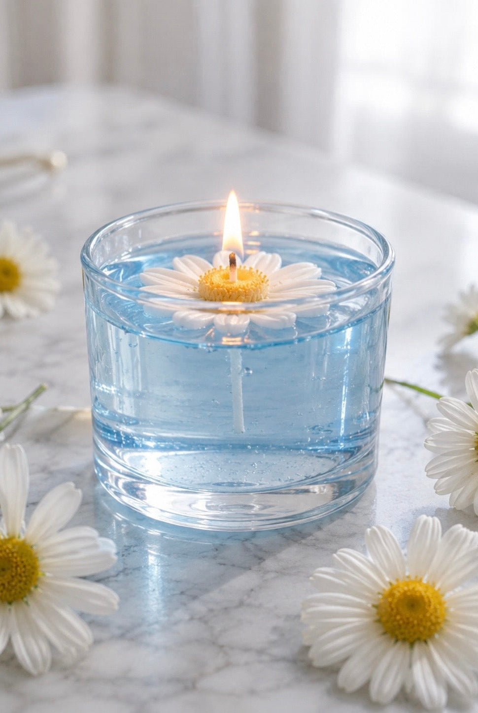 How to Make a Floating Daisy Gel Candle