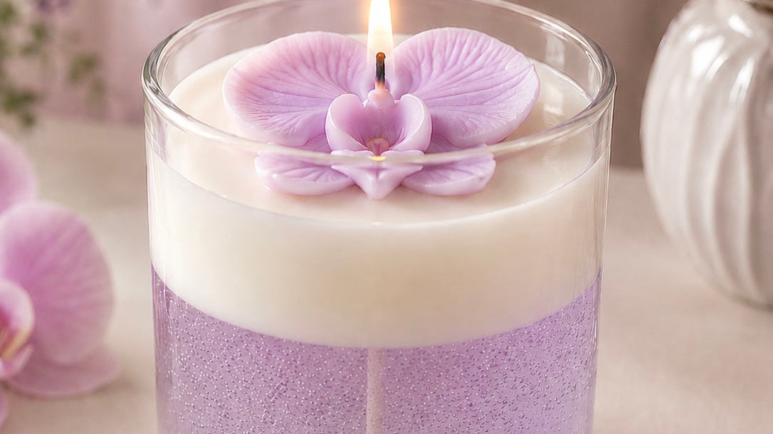 How to Make a Layered Orchid Candle with Gel Wax