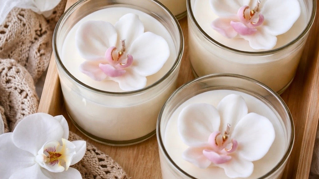 Elegant orchid candles