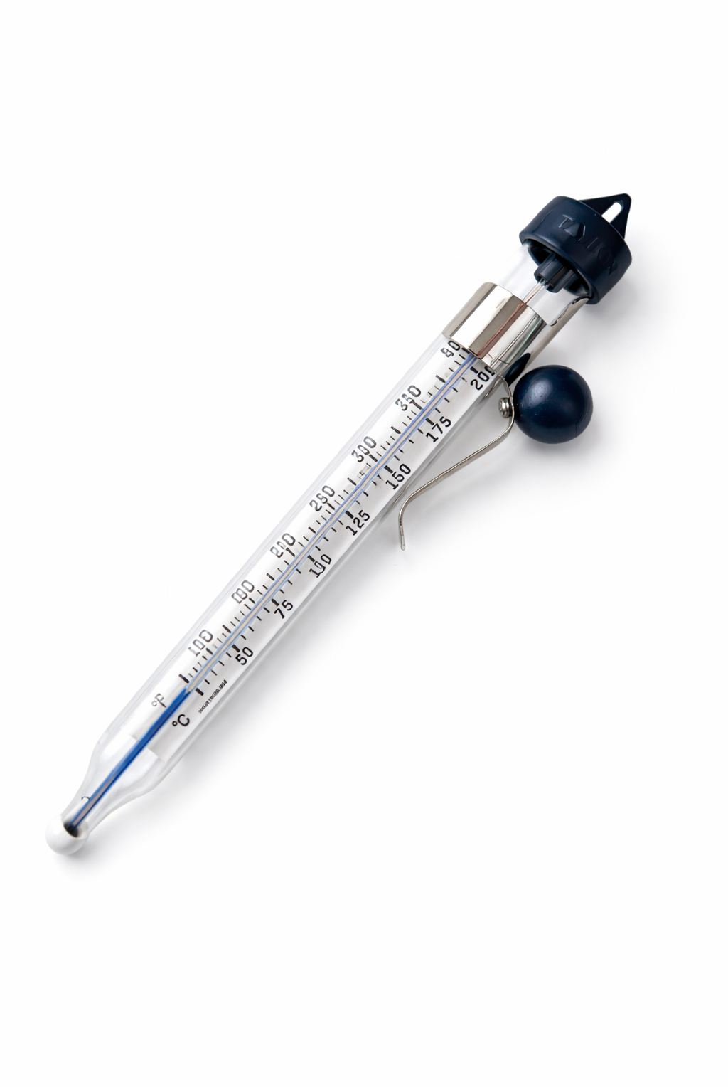 Thermometer for candle making on a white background