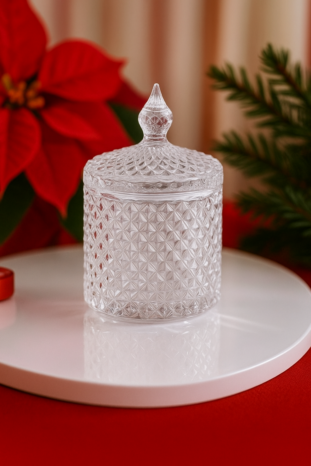Geo cut clear making vessel called Franci | Christmas candle vessel