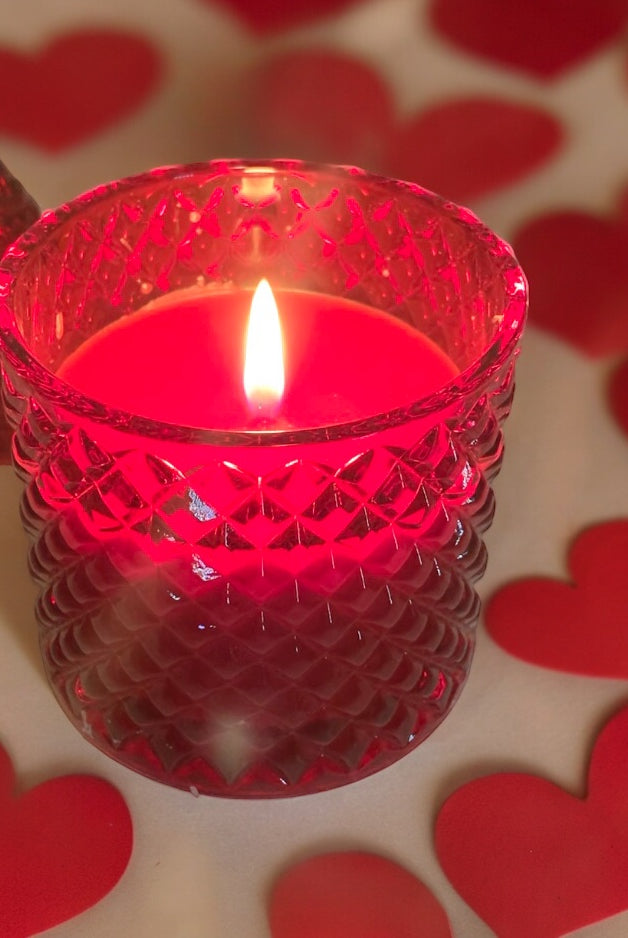 Franci Red vessel for candle making on Valentine's Day