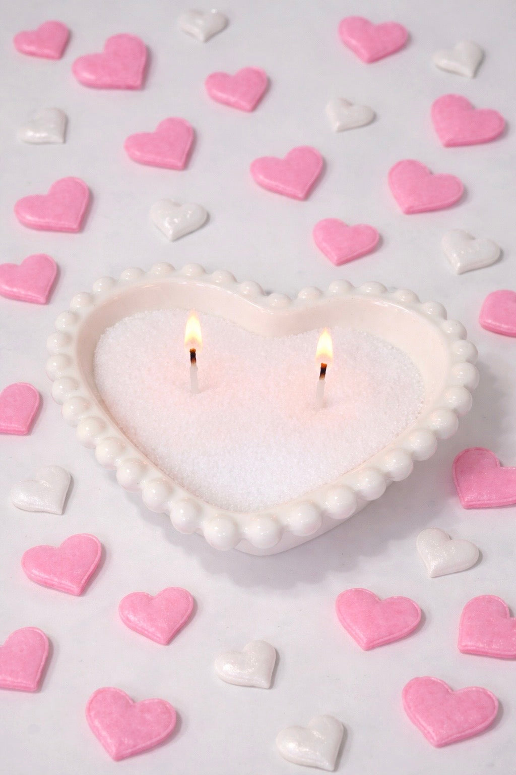 Sand wax candle for valentines day