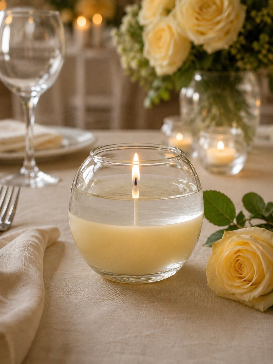 Elegant layered gel wax candle 