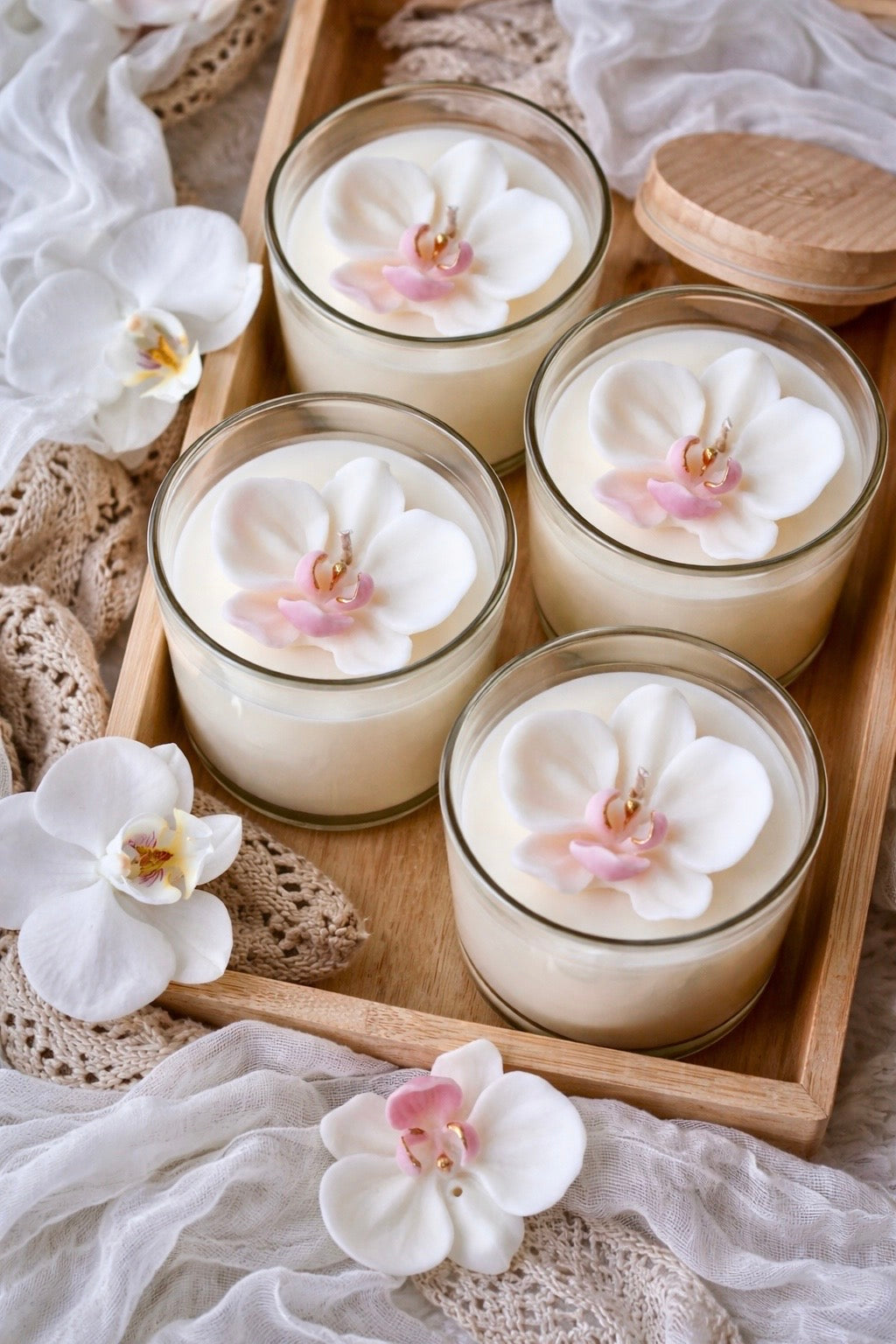 Elegant orchid candles
