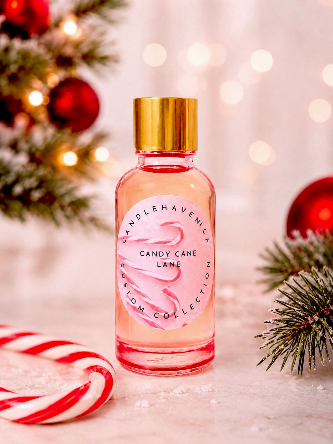 Candy cane fragrance oil for candle making made by candlehaven 