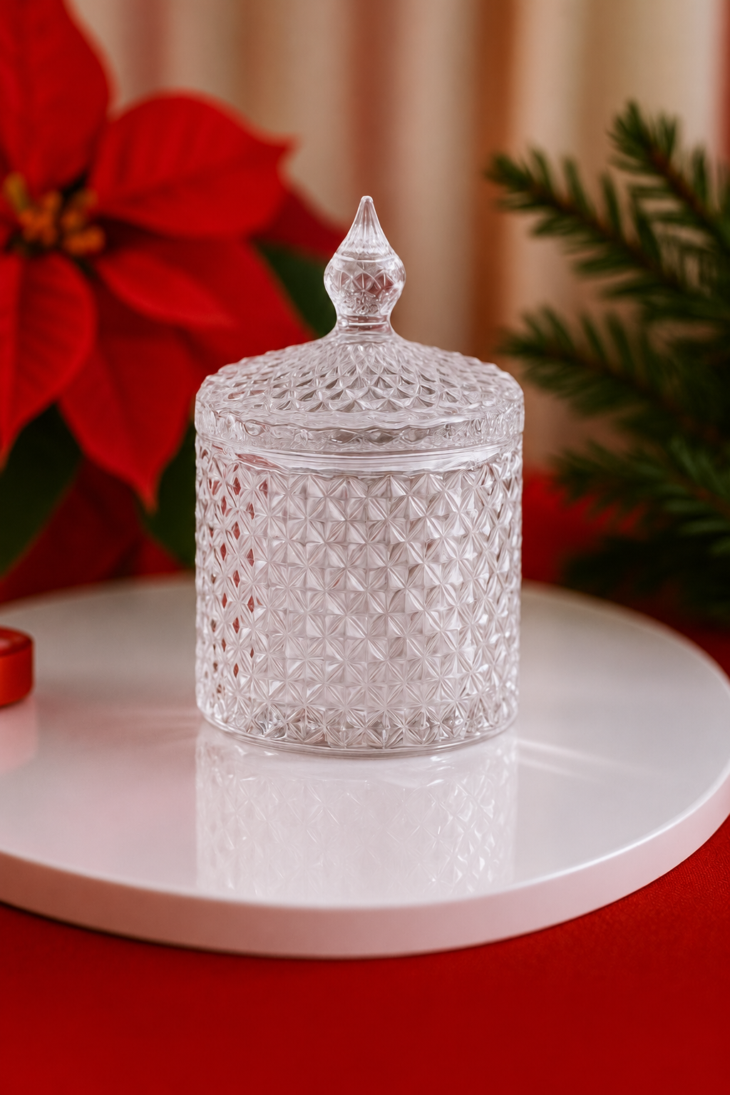 Geo cut clear making vessel called Franci | Christmas candle vessel