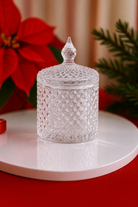Geo cut clear making vessel called Franci | Christmas candle vessel