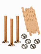  Cross wicks with metal stands on a white background 
