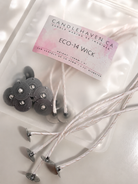 Candle wicks with a Candlehaven label on a white background