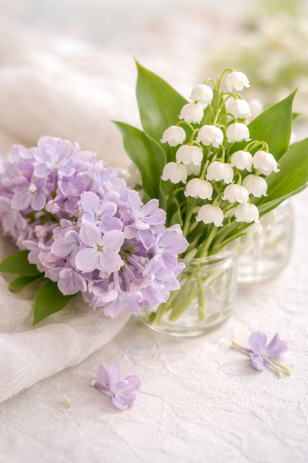 Lilac loves Lily Scent | Lilac and Lily on a soft white background 