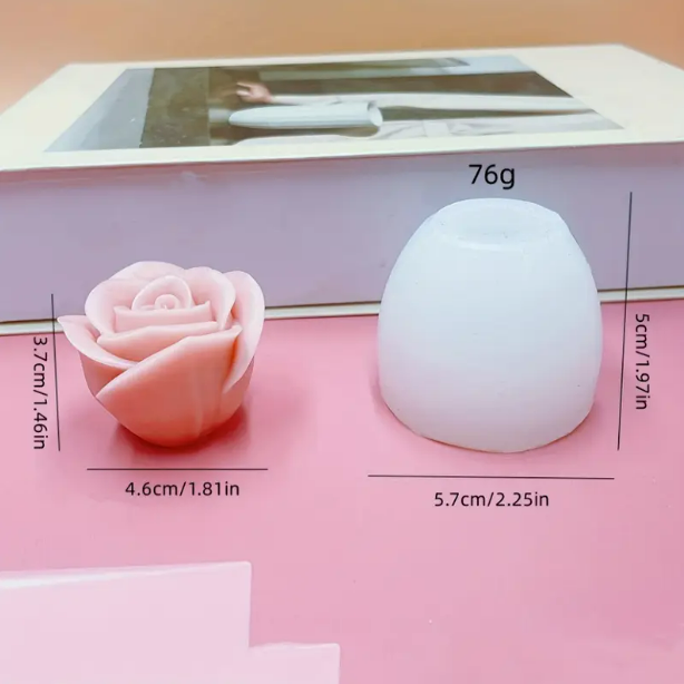 Rose Slicone Mold dimensions