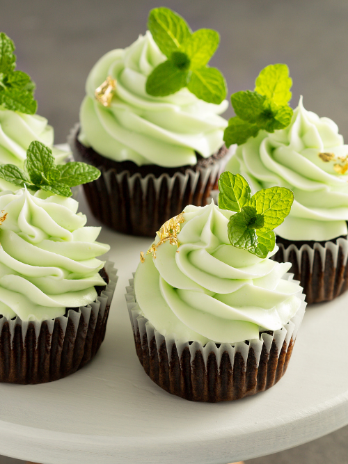 Mint chocolate cupcakes depicting the fragrance oil scent sinful mint chocolate