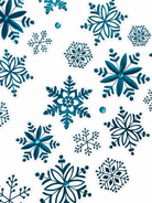Snowflake stickers in a teal shade on a white background 