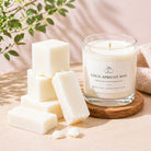 Coco apricot wax for candle making with creamy texture and smooth top container candle finish
