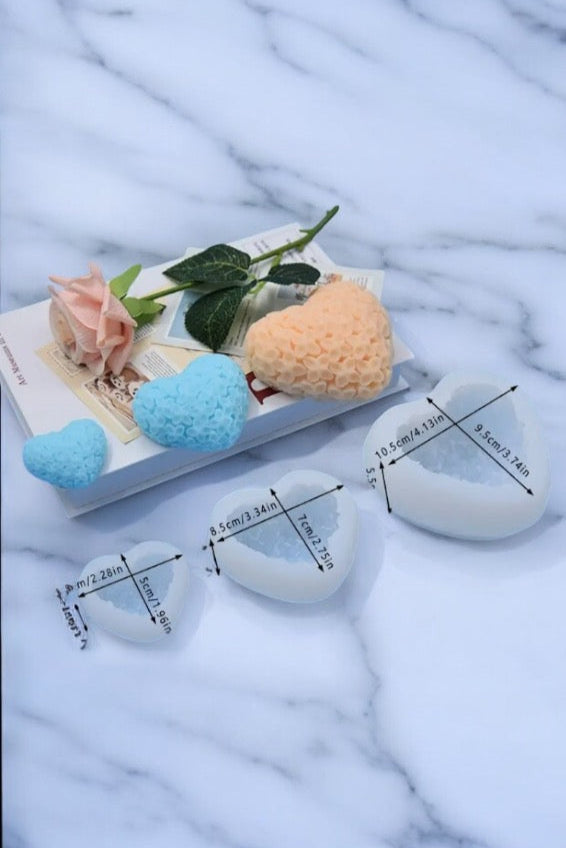 Heart Silicone Mold size chart