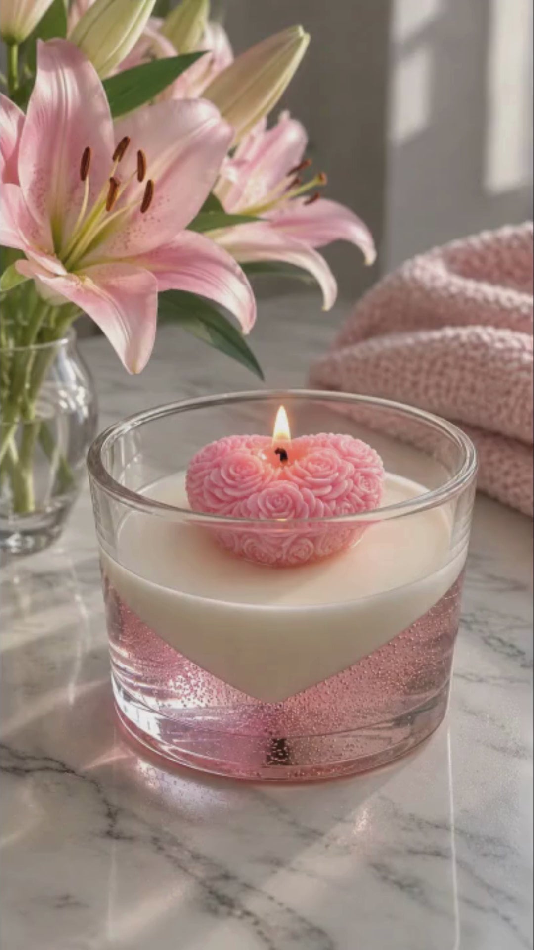 This is a video of our candle making kit for our Blushing Roase layered candle