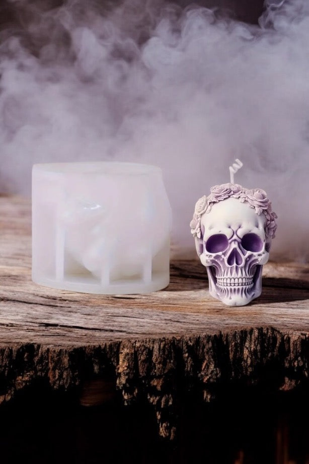 Elegant Skull Silicone Mold for candle making