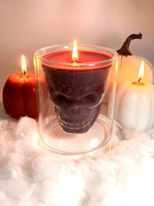 Skull candle vessel for candle making, aptly named Skully - available exclusively from Candlehaven.ca